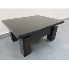 Стіл трансформер зі склом Лакобель “Оптимус“, колір венге