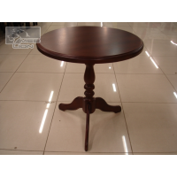 Стіл кавовий круглий на одній нозі “Джузеппе“ колір білий, ваніль, горіх італійський