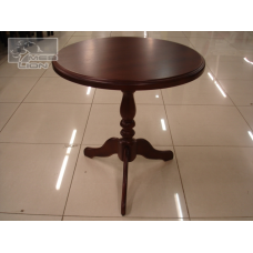 Стіл кавовий круглий на одній нозі “Джузеппе“ колір білий, ваніль, горіх італійський