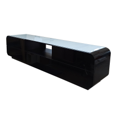 Чорна глянсова ТВ тумба з білим склом “Маестро комбі“