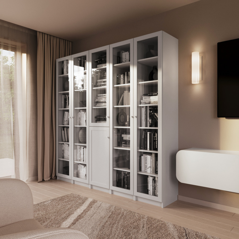 Велика біла книжкова шафа Сократ Велика біла книжкова шафа Сократ