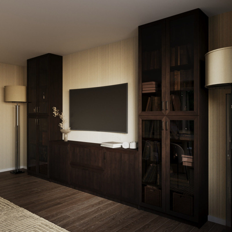 Книжкова шафа “Марго“ колір венге, скло бронза Книжкова шафа “Марго“ колір венге, скло бронза