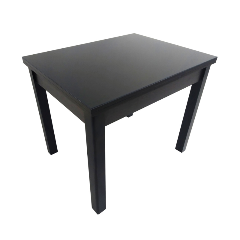 Стіл обідній розкладний зі склом “Марсель 90“, колір венге з чорним склом Стіл обідній розкладний зі склом “Марсель 90“, колір венге з чорним склом