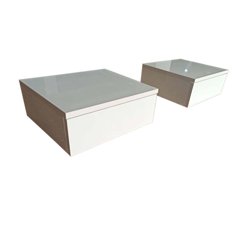 Комплект білих глянсових навісних приліжкових тумб “Камелія“ Комплект білих глянсових навісних приліжкових тумб “Камелія“