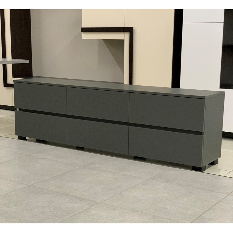 Сіра матова ТВ Тумба “Soft“ колір графіт