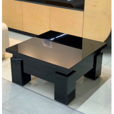 Чорний глянсовий стіл трансформер “Оптимус“ зі склом