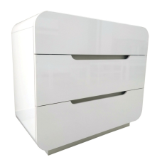 Білий глянцевий комод “Маестро 3“ зі склом