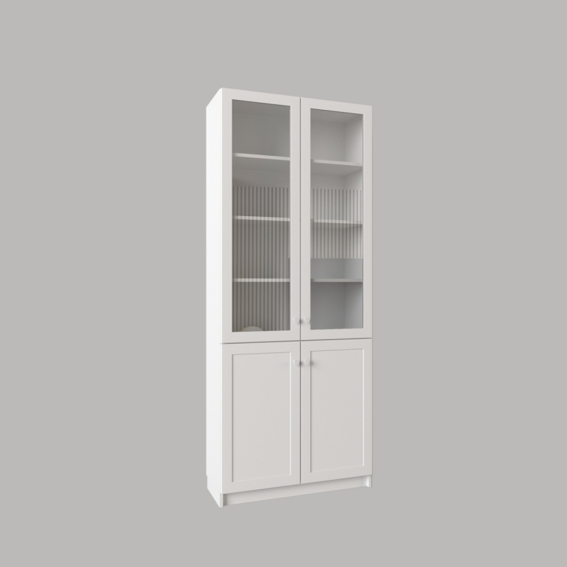 Шафа книжкова зі склом “Арістотель-800.3“, колір білий