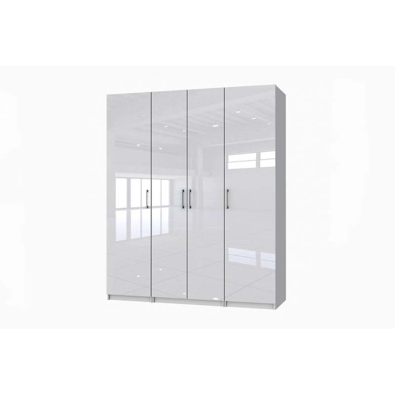 Шафа гардеробна біла.  Глянсовий фасад “Глосс 1800.1“