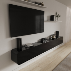 Чорна глянсова підвісна тумба “Лелека“ 290х30х36 см