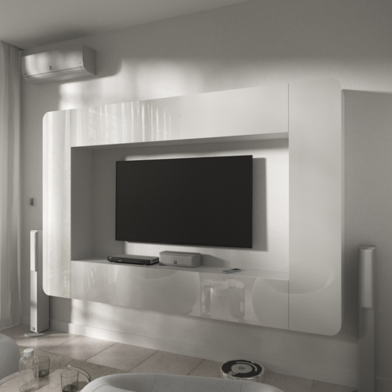 Гостиная “Портал“. Цвет белый глянец. 270х30х175h cm.