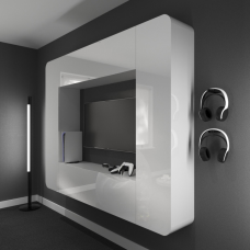 Подвесная гостиная  “Портал мини“. Цвет белый глянец. 200х30х160h cm.