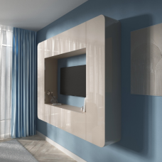 Підвісна вітальня “Портал міні“. Колір кремовий глянець. 200х30х160h cm.