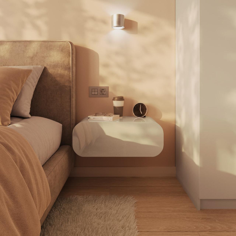 Тумба приліжкова навісна “Метелик“ Білий Глянець AGT з шухлядою