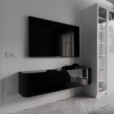 Навесная тумба ТВ  “Venus-1500“   чорний глянець