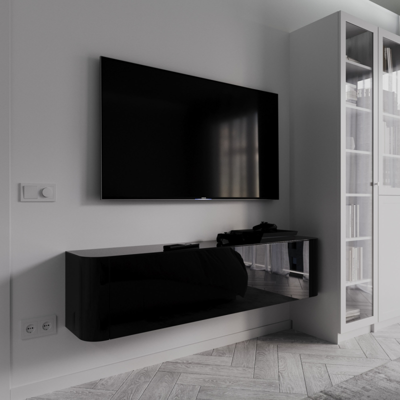 Навесная тумба ТВ “Venus-1500“ чорний глянець Навесная тумба ТВ “Venus-1500“ чорний глянець