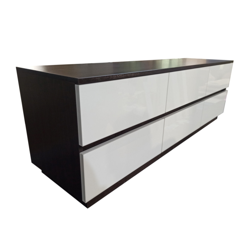 Тумба ТВ “Зебра“ корпус венге, фасад білий глянець