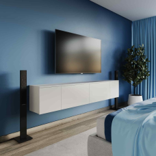 Біла навісна Тумба ТВ “Сойка“