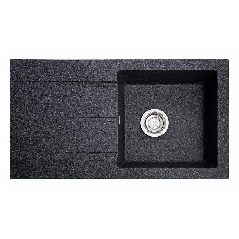 Квадратна мийка з великим крилом для вузької стільниці Квадратна мийка з великим крилом для вузької стільниці