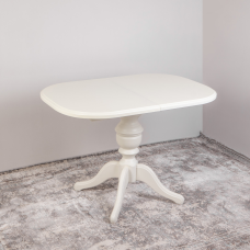 Овальний розсувний стіл на одній нозі “Amadeus“ колір ваніль