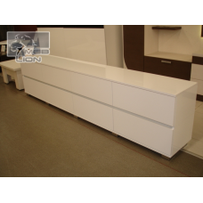 Глянсовий білий комод на 8 ящиків “Аліна“ 2.7 метра
