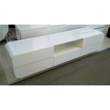 Глянсова тумба з округленими краями та склом на стільниці «Maestro maxi» 2m