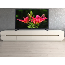 Довга біла глянсова ТВ тумба “Маестро long“ 291 см, з округленими краями