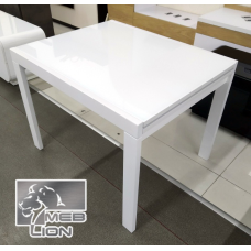 Стіл обідній розсувний зі склом “Телескоп 1000“ білий